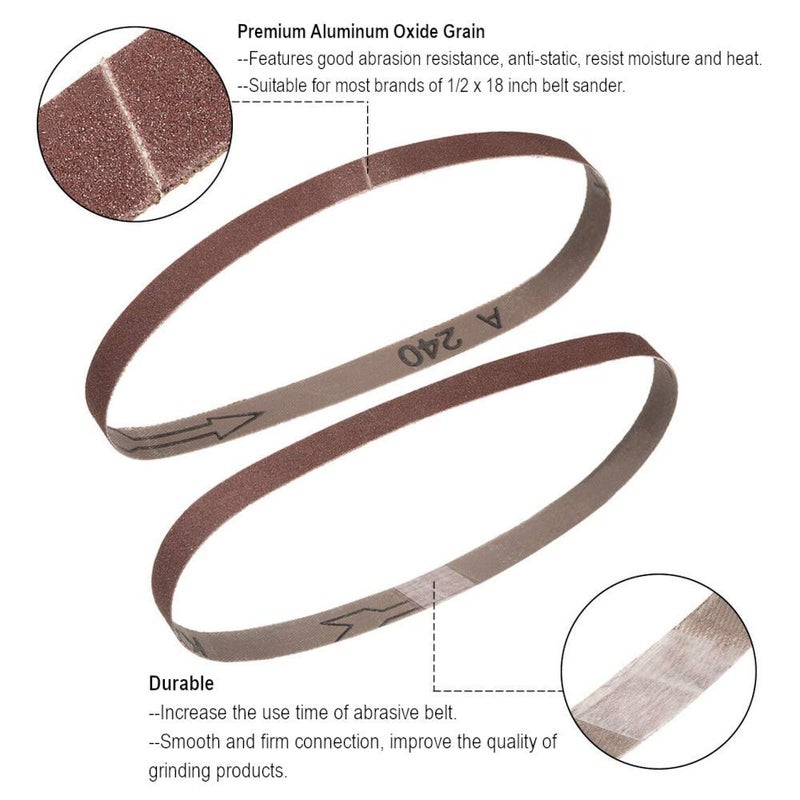 Zivisk 1/2 Inch x 18 Inch Sanding Belts, 40 Grits Aluminum Oxide Sanding Belt, Belt Sander Tool for Woodworking, Metal Polishing (30 Pack) - Image 5